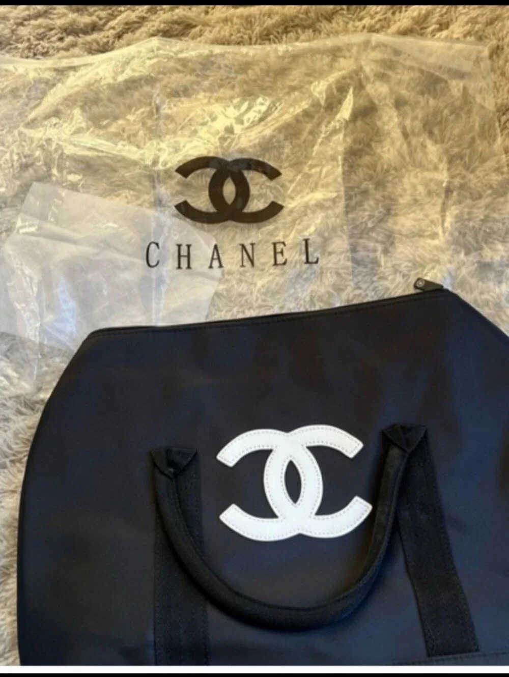 Black and White Duffel Bag GWP Gift With Purchase item